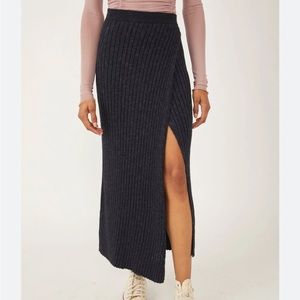 Free People Better Days Midi Skirt Black